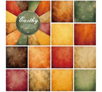 ZAKHSE Scrapbook Paper Pack 6x6, 48 Sheets Earthy Color Tone Pattern Single Sided Prints Cardstock Acid-free 160gsm Decorative Craft Paper for DIY Greeting Card Scrapbooking Supplies, 12 Designs