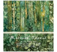 ZAKHSE Scrapbook Paper Packs 6"x6", Green Forest Pattern Paper, 48 Sheets Single-sided Prints Cardstock Paper, 160gsm Acid-free Decorative Craft Paper for Photo Album Background DIY Card Make