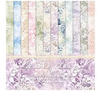 ZAKHSE Scrapbook Paper Packs 6"x6", Lace Flower Pattern Paper, 24 Sheets Single-sided Floral Prints Cardstock Paper, 160gsm Acid-free Decorative Craft Paper for Photo Album Background DIY Card Make