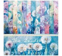 ZAKHSE Scrapbook Paper Pad, 24 Sheets 6"x6" Floral Cardstock Paper, Single-sided Dandelion Pattern Paper, 160gsm Acid-free Decorative Craft Paper DIY Photo Album Background Scrapbook Supplies