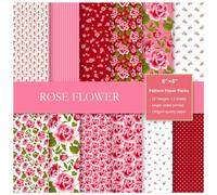 ZAKHSE Scrapbook Paper Pad 6"x 6" Floral Cardstock Paper, 36 Sheets Single-sided Rose Flower Pattern Paper, 12 Designs, Decorative Craft Paper Valentine's Day Photo Album Background DIY Card Making