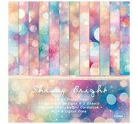 ZAKHSE Scrapbook Paper Pad 6 x 6 Inches, 24 Sheets Cardstock Paper, Colorful Light Halo Single-sided Patterned Paper Pack, 160gsm Decorative Craft Paper for Photo Album Background Card Making