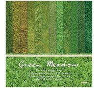 ZAKHSE Scrapbook Paper Pad 6x6 Inches, 24 Sheets Green Meadow Grass Patterned Scrapbooking Papers, 12 Single-sided Designs, 160gsm (100lb) Acid-Free Cardstock for DIY, Card Making, junk Journals