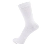 ZAKIRA Combed Cotton Dress Socks - Plain Colour Business Crew Socks for Men & Women, Soft Breathable Cotton - 5 Pack, 6-10 (UK), White