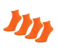 ZAKIRA Combed Cotton Terry Cushioned Athletic Ankle Trainer Socks - Soft Breathable Sports Socks for Men & Women - 4 Pack, 4-6 (UK), Orange