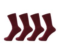 ZAKIRA Combed Cotton Terry Cushioned Athletic Crew Socks - Soft Breathable Sports Socks for Men & Women - 4 Pack, 6-10 (UK), Burgundy
