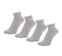 ZAKIRA Finest Combed Cotton Terry Lined Athletic Ankle Trainer Socks for Men, Women - 4 Pack, 6-10 (UK), Light Grey Melange