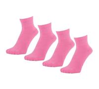 ZAKIRA Finest Combed Cotton Terry Lined Athletic Ankle Trainer Socks for Men, Women - 4 Pack, 6-10 (UK), Pink