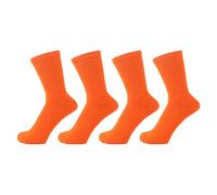 ZAKIRA Finest Combed Cotton Terry Lined Athletic Crew Socks for Men, Women - 4 Pack, 4-6 (UK), Orange