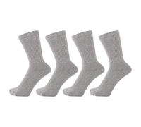 ZAKIRA Finest Combed Cotton Terry Lined Athletic Crew Socks for Men, Women - 4 Pack, 6-10 (UK), Light Grey Melange