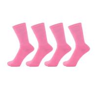 ZAKIRA Finest Combed Cotton Terry Lined Athletic Crew Socks for Men, Women - 4 Pack, 6-10 (UK), Pink