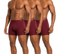 ZAKIRA Men's Tencel Modal Boxers Trunks - Super Soft Stretch Breathable Quick Dry Underwear 3 Pack(Burgundy, XXL)