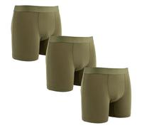 ZAKIRA Men's Tencel Modal Boxers Trunks - Super Soft Stretch Breathable Quick Dry Underwear 3 Pack(Olive Green, L)