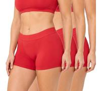 ZAKIRA Women's Tencel Boxer Shorts, Soft Breathable Stretch Boyshort Underwear, Anti Chafing Long Leg Knickers, 3 Pack (Red, XL)