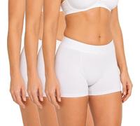 ZAKIRA Women's Tencel Boxer Shorts, Soft Breathable Stretch Boyshort Underwear, Anti Chafing Long Leg Knickers, 3 Pack (White, S)