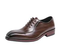 ZaKoonaC Men's Pointed Toe Lace-Up Oxford Dress Shoes Brown