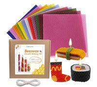 Zakouinn Beeswax Candle Making Kit for Kids- Beeswax Sheets for Candle Making, 12 Colorful Colors Natural Candle Making Kit DIY Gift for Beginner, 20 x 20 CM