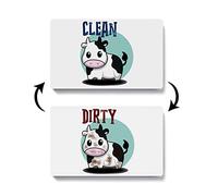 ZAKSEM Funny Cute Cow Clean Dirty Dishwasher Magnet, Double Sided Strong Kitchen Flip Indicator, Reversible Refrigerator Dish Washer Laundry Room Accessories Decor Magnet