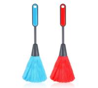 ZAKTUS 2 Pieces Fluffy Duster Set Kitchen Computer Keyboard Microfiber Hand Duster Window Duster Soft Dusting Tool (Red, Blue)