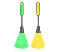 ZAKTUS 2 Pieces Fluffy Duster Set Kitchen Computer Keyboard Microfiber Hand Duster Window Duster Soft Dusting Tool (Green, Yellow)