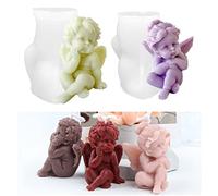 ZAKVOOR 2 Pcs Angel Shape Candle Mold Valentine's Day Resin Casting Silicone Mold for DIY Aromatherapy Candles Wax Plaster Polymer Clay Decoration