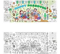 ZAKVOOR Passover Giant Coloring Tablecloth, 31 x 72 Inches Paper Table Cover for Holiday Decorations and DIY Craft Projects