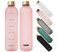 ZAKVOP 900 ml Wasserflasche mit Times to Drink, leichte motivierende Wasserflasche mit Zeitmarkierung, BPA-frei, Workout, Reisen