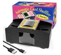 ZAKVOP Card Shuffler Electric 2 Decks, USB/Battery Operated Automatic Card Shuffler for Poker Cards, UNO Card Game and Blackjack, Ideal for Family Parties and Travel