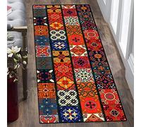 ZAKWAS Hallway Rug,Carpet Runner - Modern Geometric Patterns - Washable Non-slip - Microfiber Runner Rugs For Hallway Bathroom Living Room Bed Runner Kitchen Rugs Runner Mats