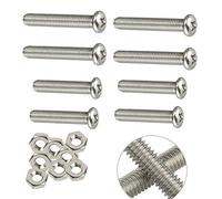 Zaky 16 pcs Machine Screws M8 × 45mm / M8 × 50mm Cross screw Bolts 304 Stainless Steel 8 Pieces Screws with 8 Pieces Nuts