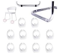 Zaky 25mm Plastic Chair Foot Floor Glides Tubing Caps Cover Protector White Furniture Feet Plastic Rectangle Shaped Non-Slip Chair Legs Tips Caps Foot Pads Covers 10pcs