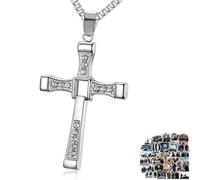 Zaky 26 Set Fast and Fs Sticker Vin Diesel Cross Necklace Chain Jewelry Gift for friend or husband