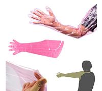 Zaky 37 inches Disposable Soft Plastic Film Gloves Long Arm Glove Shoulder Prevent Gloves from Falling off High Density Material no Leakage 10 pcs