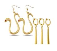 Zaky Anime Z. Earrings OP Empress jewelry Boa Hancock Costume Cosplay Accessoires Charming Women's Snake Earring with Ruffy Character Stickers Total 12 pcs