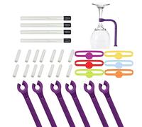 Zaky Dishwasher Safe Stemware Holder Drink Markers Silicone Dishwasher Rack Tine Prong Repair End Cover Caps for Dishwasher Attachment Kitchen Gadget 36 pcs