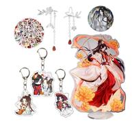 Zaky Heaven Official's Blessing - Tian Guan Ci Fu Cosplay Earrings Acrylic Stand Figure Hua Cheng Keychain Xie Lian Brooch Character Sticker Set 16 PCS