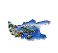 Zakynthos Greece 3D Map Fridge Magnet Souvenir Gift,Resin Handmade Zakynthos Refrigerator Magnet Home & Kitchen Decoration Collection