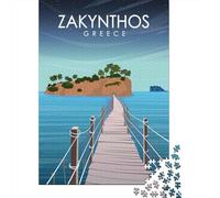 Zakynthos Greece Art 1000-Piece Jigsaw Puzzle for Adults, 70x50cm/1000pcs, Relaxing Indoor Activity, Focused Puzzle Time And Time at Home