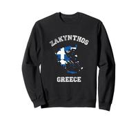 Zakynthos Greece Classic Greece Flag Map Design Sweatshirt