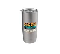Zakynthos Greece Retro Sunset Greek Vacation Stainless Steel Insulated Tumbler