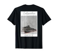 Zakynthos Greece Shipwreck Beach Vintage Travel Design T-Shirt