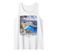Zakynthos Navagio Beach Greece Vintage Travel Tank Top