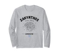 Zakynthos Shell Greek Flag Island Clam Greece Ionian Islands Long Sleeve T-Shirt