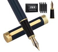 Zalantan Fountain pen,Luxury Nice pen gift pure copper heavy feel Pen Smooth Writing Pens for Men Fancy Pens with Gift CaseIncludes a Calligraphy Nib 8 Cartridges a Ink Refill Converter
