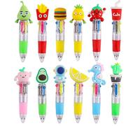 ZALAON 12 PCS Multi-Coloured Pens Set, Mini Retractable Fun Pens for Kids, Novelty Pens for Party Bag Fillers & School Class Gifts.