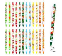 ZALAON Christmas Retractable Ballpoint Pen,24 Pieces Xmas Ballpoint Pen for Kids Black Pens for Christmas Party School Supplies