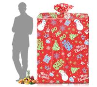 ZALAON Extra Large Plastic Christmas Bag, Jumbo Xmas Bags with Rope Gift Card for Gifts Wrapping Christmas Event Party