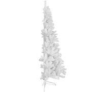 ZALAON Half Christmas Tree,1.8M White Artificial Half Christmas Tree with Stand Slim Half Xmas Tree Christmas Decoration Holiday Decoration