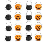 ZALAON Halloween Decorations Cauldron Pumpkin Basket,16 Pieces Halloween Candy Bowl For Halloween Decoration Kids Party Trick or Treat
