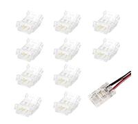 ZALAOR 2 Pin 8mm LED Strip Light Connectors: 10 Pcs Gapless Solderless Strip-to-Wire Quick Connectors COB LED Light Strips - Suitable for Surface Mount Device Strip Lights, Easy Installation